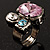 Bold Multicoloured Crystal Cluster Cocktail Ring - view 3