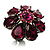 Oversized Magenta Crystal Flower Cocktail Ring - view 2