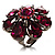 Oversized Magenta Crystal Flower Cocktail Ring - view 3