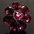 Oversized Magenta Crystal Flower Cocktail Ring - view 4