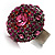 Magenta Crystal Dome Shaped Cocktail Ring - view 4