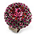 Magenta Crystal Dome Shaped Cocktail Ring - view 3
