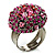 Magenta Crystal Dome Shaped Cocktail Ring - view 8