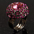 Magenta Crystal Dome Shaped Cocktail Ring - view 7
