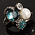 Luxurious Crystal Cluster Cocktail Ring (Teal, Clear & Snow White) - view 2