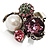 Luxurious Crystal Cluster Cocktail Ring (Multicoloured) - view 4