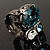 Bold Crystal Cluster Cocktail Ring (Clear&Teal) - view 6