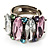 Multicoloured Oval-Cut Crystal Cocktail Ring - view 5