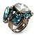 Crystal Cluster Cocktail Ring (Clear&Light Blue)