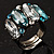 Oval-Cut Crystal Cocktail Ring (Clear&Teal) - view 6