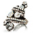 Giant Vintage Crystal Cocktail Ring (Clear&Cloudy White) - view 3