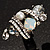 Giant Vintage Crystal Cocktail Ring (Clear&Cloudy White) - view 8