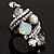 Giant Vintage Crystal Cocktail Ring (Clear&Cloudy White) - view 4