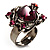 Vintage Pear-Cut Crystal Cocktail Ring (Magenta&Pink) - view 5