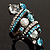 Giant Vintage Crystal Cocktail Ring (Clear & Sky Blue) - view 3