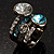 Vintage Wide Band Crystal Cocktail Ring (Clear&Sky Blue) - view 9