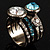 Vintage Wide Band Crystal Cocktail Ring (Clear&Sky Blue) - view 7