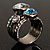 Vintage Wide Band Crystal Cocktail Ring (Clear&Sky Blue) - view 4