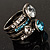 Vintage Wide Band Crystal Cocktail Ring (Clear&Sky Blue) - view 6