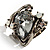 Vintage Pear-Cut Crystal Cocktail Ring (Clear) - view 4