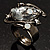 Vintage Pear-Cut Crystal Cocktail Ring (Clear) - view 8