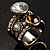 Vintage Wide Band Crystal Cocktail Ring (Clear&Amber) - view 2