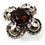 Vintage Four Petal Crystal Flower Cocktail Ring (Clear&Amber) - view 7