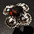 Vintage Four Petal Crystal Flower Cocktail Ring (Clear&Amber) - view 8