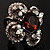 Vintage Four Petal Crystal Flower Cocktail Ring (Clear&Amber) - view 6