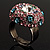Multicoloured Crystal Dome Shaped Cocktail Ring - view 5