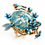 Exquisite Flower And Butterfly Cocktail Ring (Gold And Light Blue) - view 8