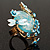 Exquisite Flower And Butterfly Cocktail Ring (Gold And Light Blue) - view 6