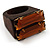 Amber Coloured Acrylic Wood Boho Ring (Dark Brown) - view 3