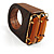 Amber Coloured Acrylic Wood Boho Ring (Dark Brown) - view 4