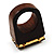 Amber Coloured Acrylic Wood Boho Ring (Dark Brown) - view 5