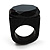 Jet-Black Oval Glass Wooden Ring (Black) - view 2