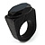 Jet-Black Oval Glass Wooden Ring (Black) - view 3