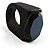 Jet-Black Oval Glass Wooden Ring (Black) - view 4