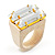 Clear Acrylic Wood Boho Ring (Cream) - view 2