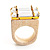 Clear Acrylic Wood Boho Ring (Cream) - view 7