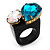 Acrylic Wooden Boho Style Fashion Ring (Azure&Clear) - view 4