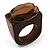 Amber-Coloured Oval Glass Wooden Ring (Brown) - view 3