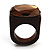 Amber-Coloured Oval Glass Wooden Ring (Brown) - view 4