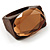 Amber-Coloured Oval Glass Wooden Ring (Brown) - view 2