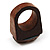 Amber-Coloured Oval Glass Wooden Ring (Brown) - view 5