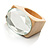 Clear Crystal Oval Glass Wooden Ring (Cream) - view 5