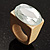 Clear Crystal Oval Glass Wooden Ring (Cream) - view 8