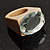Clear Crystal Oval Glass Wooden Ring (Cream) - view 4