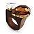Acrylic Wooden Boho Style Fashion Ring (Clear & Amber Coloured) - view 3