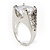Clear Crystal Cz Statement Ring (Silver Tone) - view 8